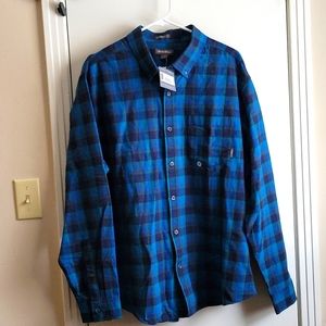 Eddie Bauer XL men's blue flannel long-sleeved button up shirt